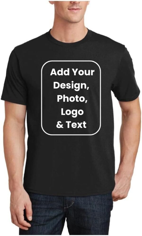 Personalized Adult Men's T-Shirt - Round Neck Short Sleeve Cotton T-shirt - Customizable with your Design - Gifts for Birthdays, Anniversaries